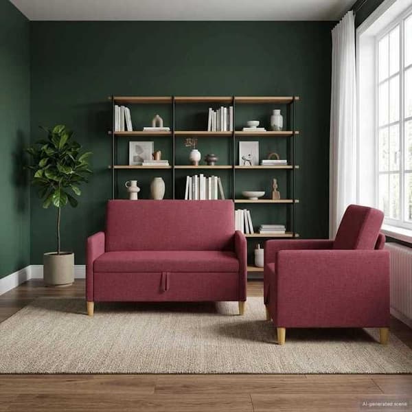 Maison Exclusive - Sofa med opbevaring 2 stk Bordeaux Polyester