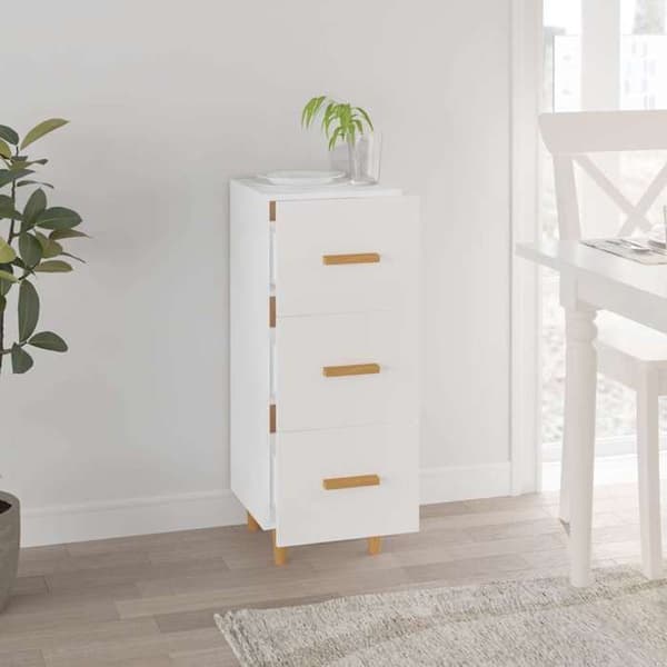Maison Exclusive - Vit buffé 34,5x34x90 cm ingenjörsträ Vit