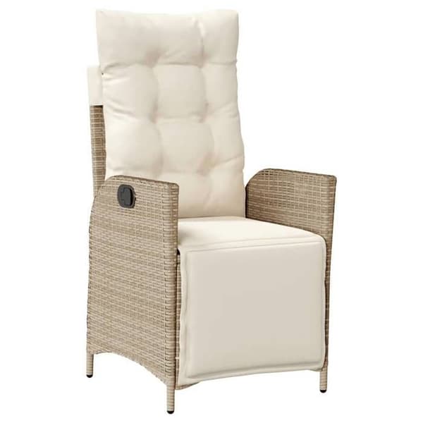Maison Exclusive - Puutarhakalusteryhmä tyynyillä 5 kpl Beige polyrottinki