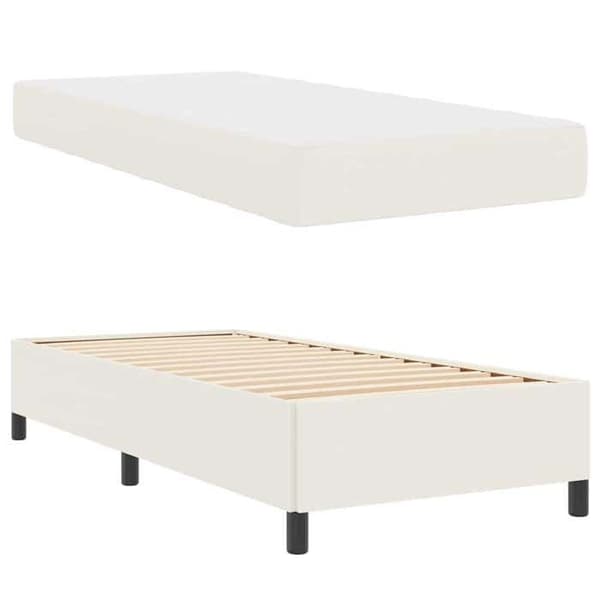 Maison Exclusive - Sängram med madrass Crème 100 x 200 cm tyg