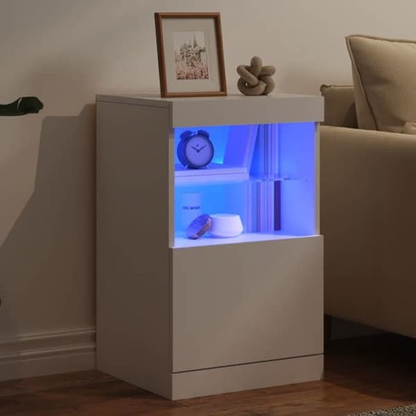Maison Exclusive - Buffet med hvide LED-lys 41x37x67 cm