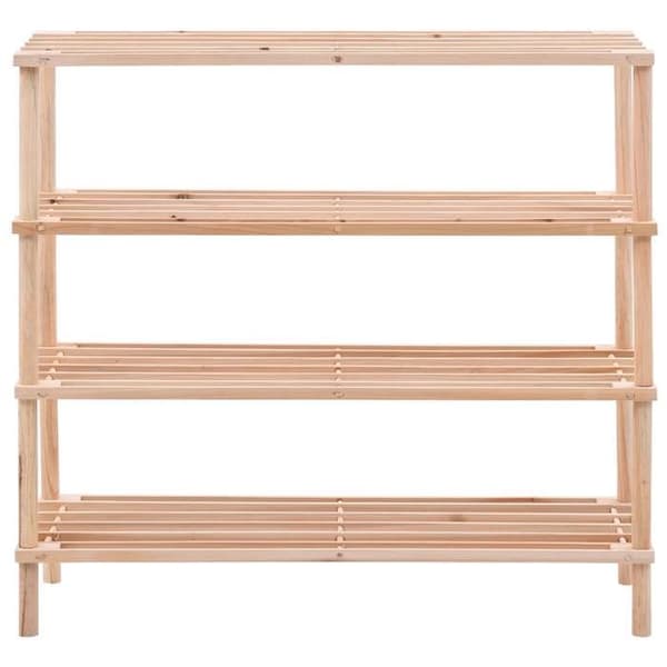 Maison Exclusive - Skorställ med 4 hyllor i solid granträ
