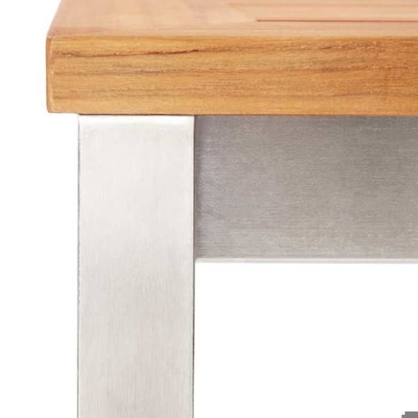 Maison Exclusive - Barstolar set om 4 i solid akaciaträ/rostfritt stål