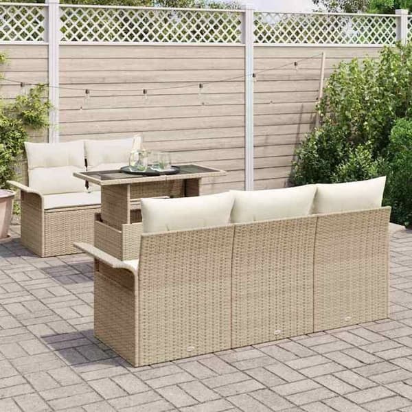Maison Exclusive - 6 osan beige puutarhakalustesarja