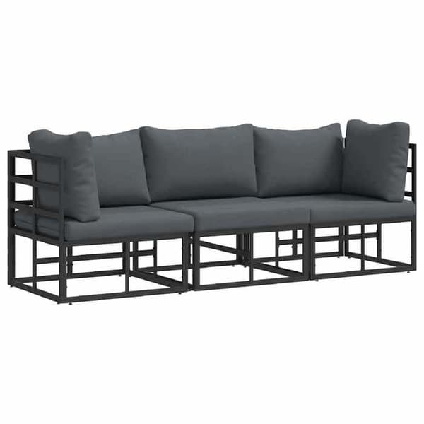Maison Exclusive - 3 stk. Havemøbler i sort og antracit metal