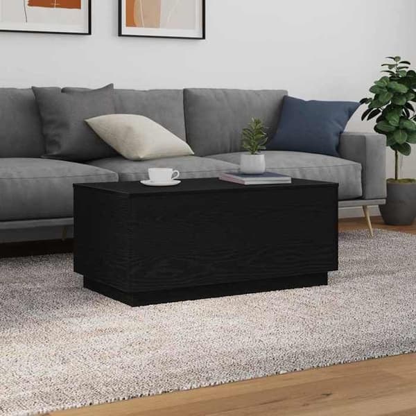 Maison Exclusive - Sofabord med LED-lys, sort egetræ 90x50x40 cm