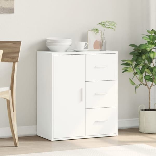 Maison Exclusive - Hvidt buffet 60x31x70 cm ingeniørtræ