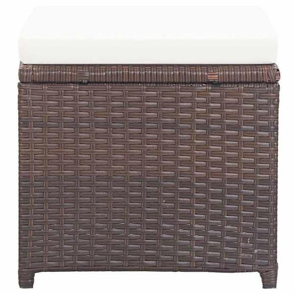 Maison Exclusive - Trädgårdsstolar set om 2 med kuddar i flätad resin Brun
