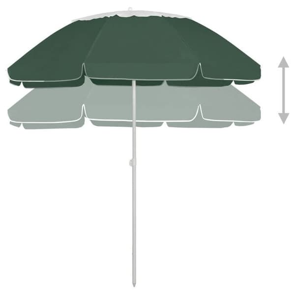 Strandparasol - Exklusivt hus - Diameter 265 cm - Nejsbar - UV-skydd grön