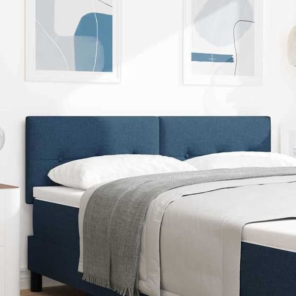 Maison Exclusive - LED-hovedgærde med blå LED-strips 144 cm stof