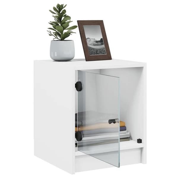 Maison Exclusive - Natborde med glasdøre 2 stk hvid 35x37x42 cm Vit