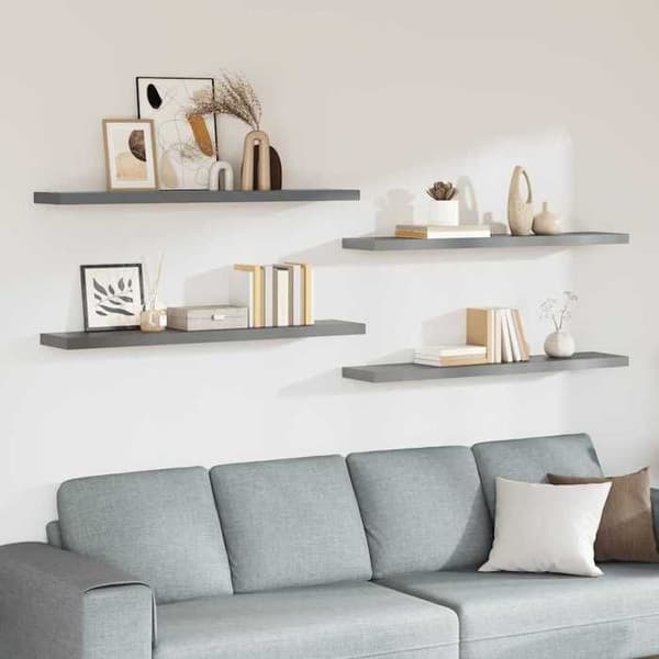 Maison Exclusive - Flydende væghylder 4 stk grå 120x23,5x3,8 cm MDF