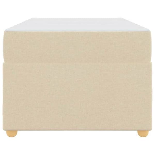 Maison Exclusive - Sängram med madrass Crème 100 x 200 cm tyg Grädde