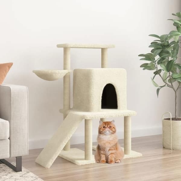 Maison Exclusive - Kattträd med sisal klöstrumpor Creme 96,5 cm Grädde