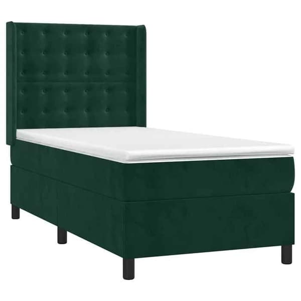Maison Exclusive - Sängyn sälepohja, patja ja vihreä LED 100x200 cm