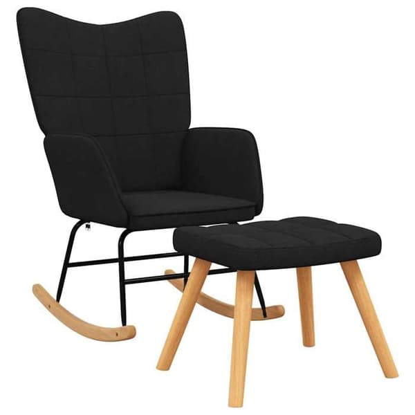 Maison Exclusive - Gyngestol med skammel Sort Stof