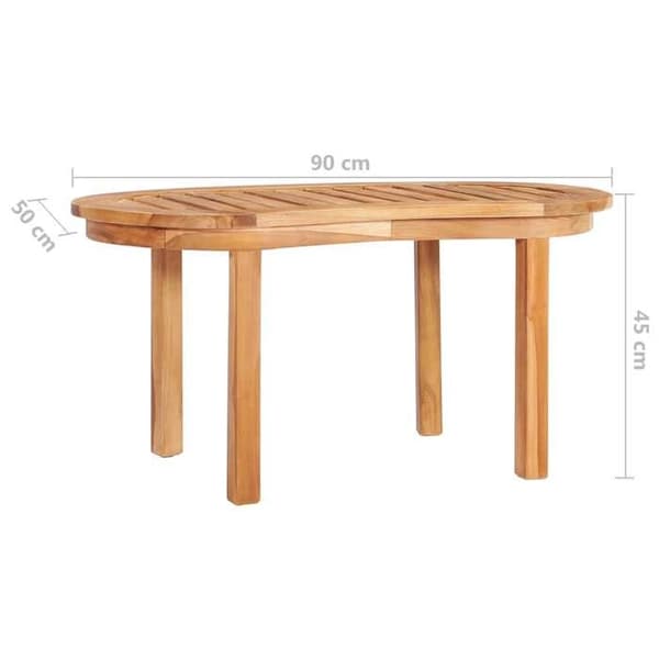 Bord - EKSKLUSIV HUS - 90x50x45 cm - Massiv teak - Rektangulær - Velegnet til udendørs brug