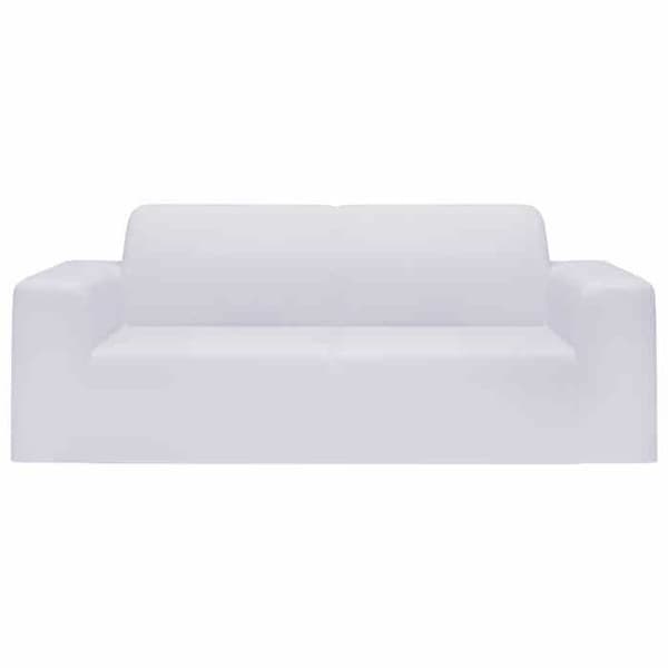 Maison Exclusive - Strækbar sofaovertræk til 2 personer Hvid Jersey af polyester