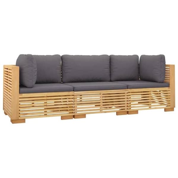 Maison Exclusive - Havegruppe 3 stk med puder i solid teaktræ