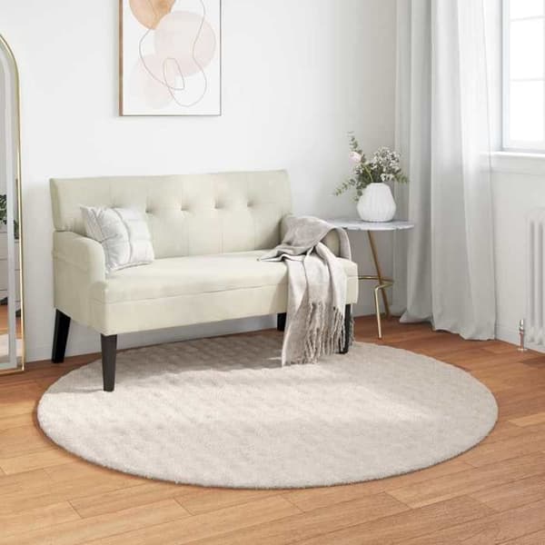Maison Exclusive - Rund yta Matta SIROLO Beige Ø 160 CM Polyester