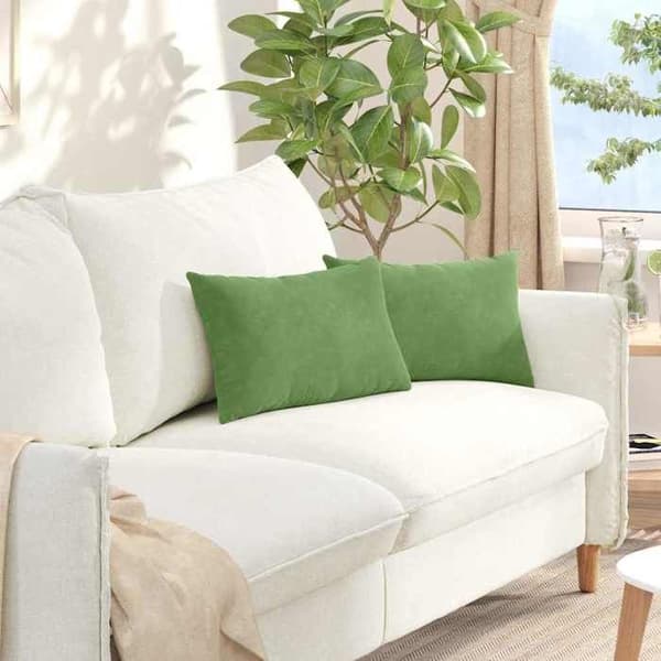 Sofa puder - EKSKLUSIV HUS - Moderne - Fløjl - Lys grøn - 50 x 30 cm Ljusgrön