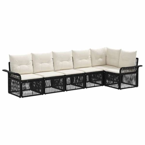 Maison Exclusive - 6-delt have-sofa sæt i sort polyrotin