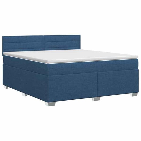 Maison Exclusive - Boxspring säng med madrass Blå 140 x 190 cm Tyg Blå