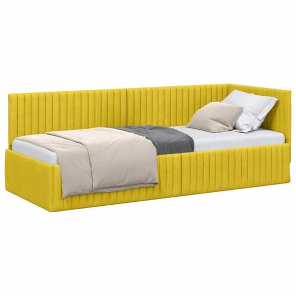 Maison Exclusive - Keltainen kulmasänky 80 cm x 200 cm Sametti