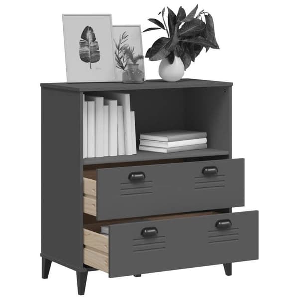 Maison Exclusive - Bibliotek VIKEN grå antracit 80x40x90cm ingenjörsträ Kolgrå