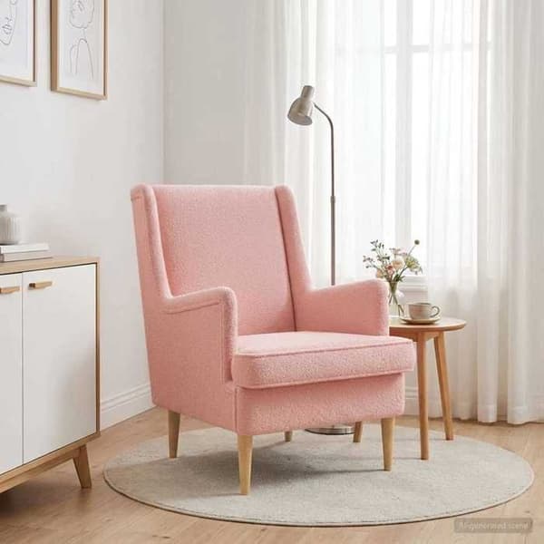 Maison Exclusive - Vaaleanpunainen Bouclé-tuoli