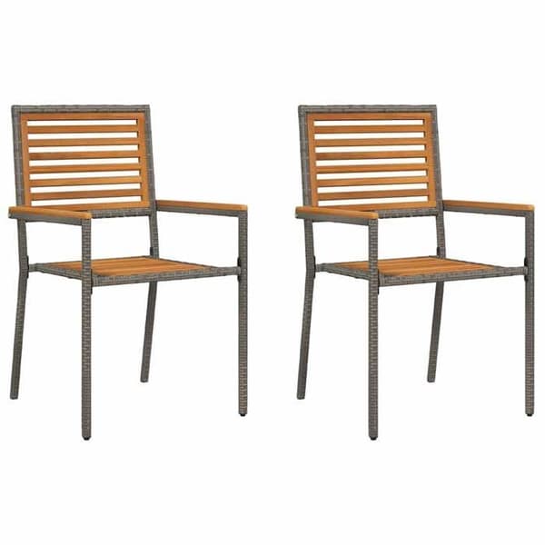 Maison Exclusive - Stapelbara trädgårdsstolar 2 st Brun och grå Brunt och grått