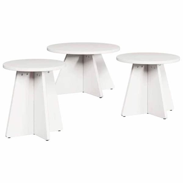 Maison Exclusive - Soffbord 3 st Vit 49 x 49 x 30 cm Vit