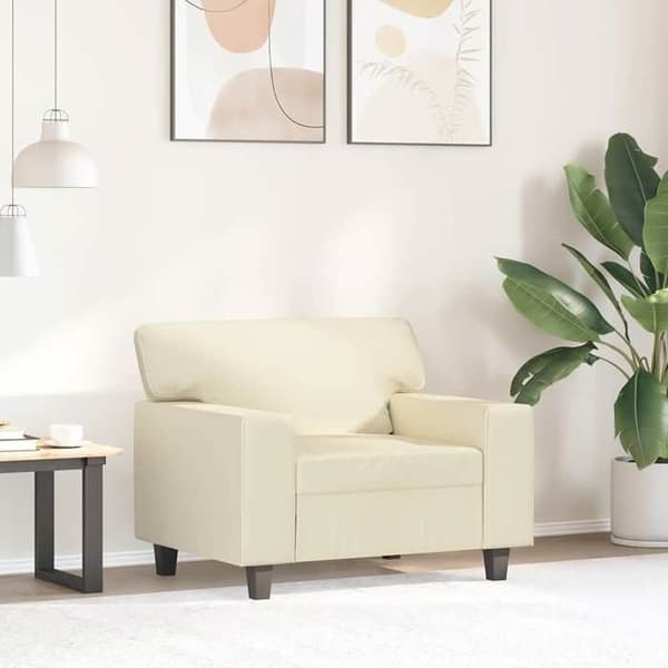 Maison Exclusive - Fåtölj Crème 60 cm Syntetläder