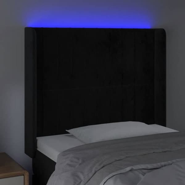 Maison Exclusive - LED-päätymustalla 93x16x118/128 cm sametti Svart