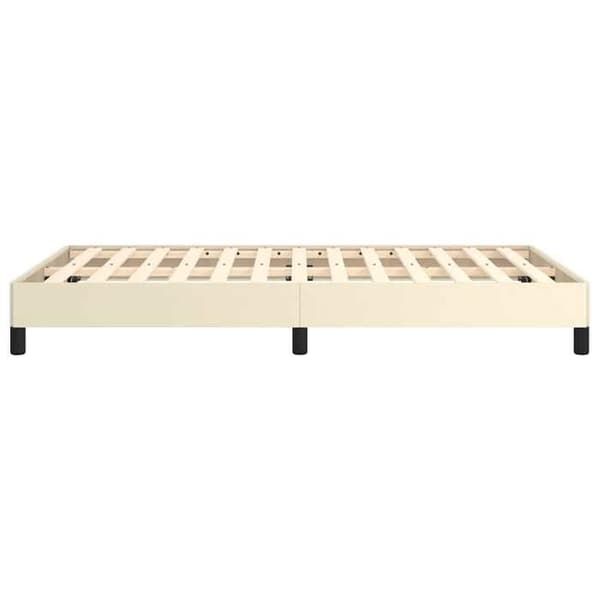 Sengestel - EKSKLUSIV HUS - 120x190 cm - Kunstlæder i creme - Robuste ben - Lamelseng Grädde