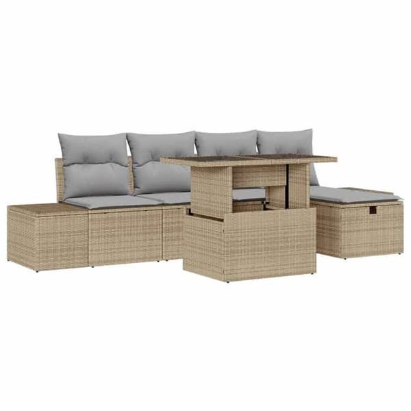 Maison Exclusive - Sæt af 6 pc have-sofa i poly rattan