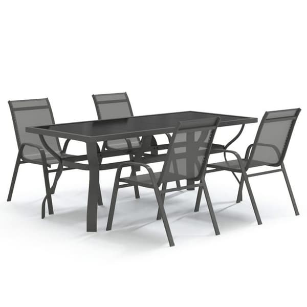 Maison Exclusive - Trädgårdsset 5 delar Grå och svart