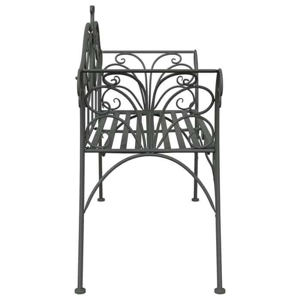 Trädgårdsbänk - EXKLUSIV HEM - 2 platser - 131 x 47,5 x 90 cm - Stål - Silvergrå Silvergrå