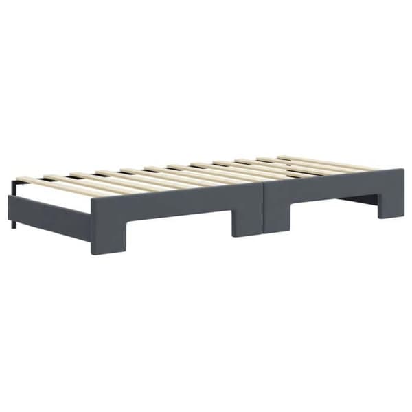 Maison Exclusive - Dagbädd med utdragssäng och mörkgrå madrass 90x200cm sammet Mörkgrå