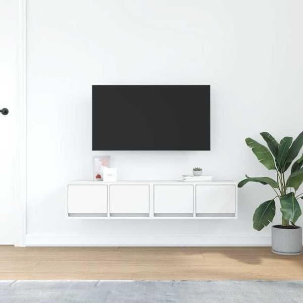Maison Exclusive - TV-möbler 2 st vit 60x31x25,5 cm ingenjörsträ Vit