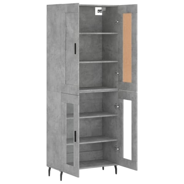 Maison Exclusive - Buffé hög Grå betong 69,5x34x180 cm Ingenjörsträ