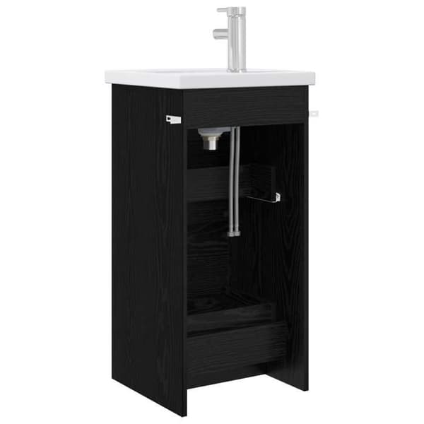 Maison Exclusive - Badeværelsesmøbel med vask, Sort eg 42 x 40 x 84,5 cm