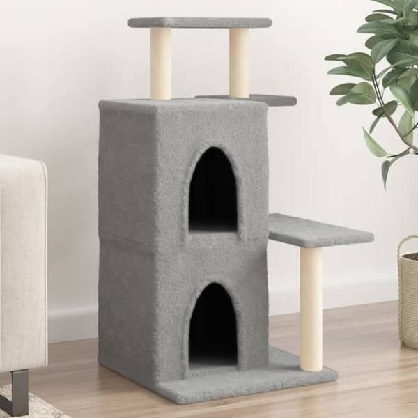 Maison Exclusive - Kattekradse med lys grå sisal 97 cm ljusgrått