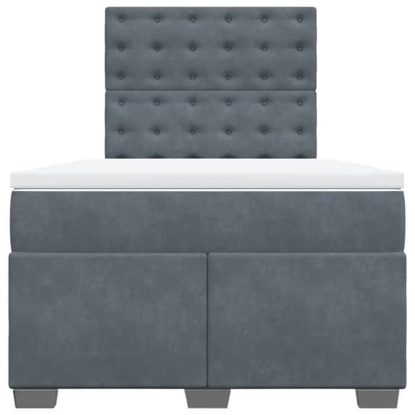 Maison Exclusive - Seng med lameller og madras Grå mørk 120x200cm Velour