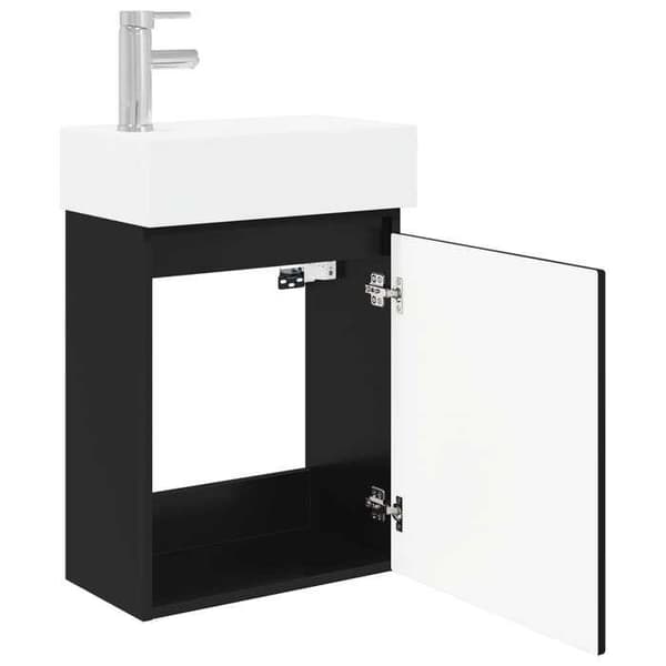 Maison Exclusive - Badeværelsesmøbel med sort vandhane 45,5 x 22,5 x 84 cm