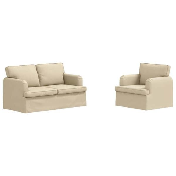 Maison Exclusive - 2-delars soffgrupp i crème tyg