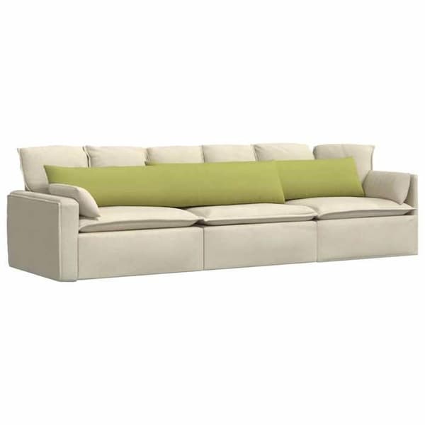 Sofa puder - EKSKLUSIV HUS - 200 x 40 cm (sæt 2) - Lys grøn - Lynlås betræk - Polyester fyld Ljusgrön