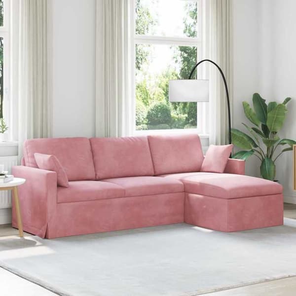 Maison Exclusive - Vaaleanpunainen sohva 228 x 134 x 80 cm sametti