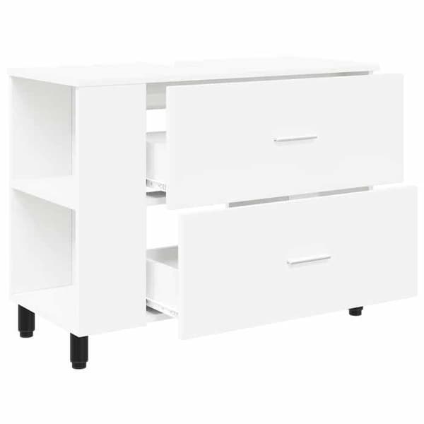 Maison Exclusive - Badrumsspegel med enhet Vit 80 x 35 x 60 cm