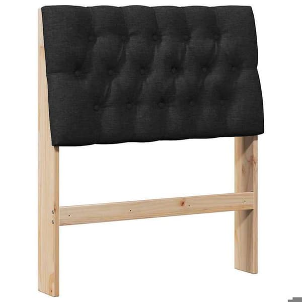 Hovedgærde - EKSKLUSIV HUS - Rektangulær - Sort - Massiv fyr - Ergonomisk skumpolstring Svart